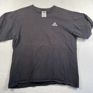 Adidas distressed faded Shirt Mens Large Gray Small Logo Graphic Tee T-Shirt